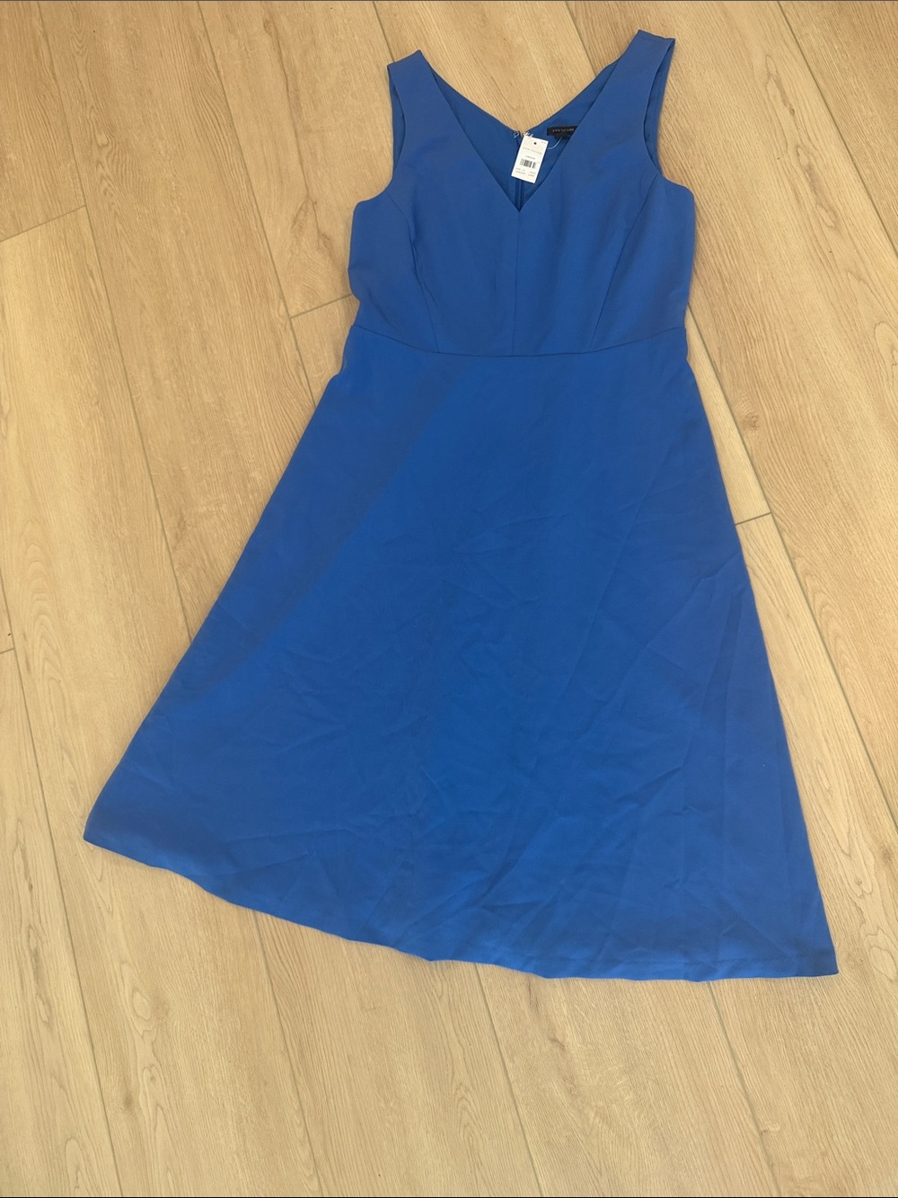 Ann Taylor Royal Blue V-Neck Midi Dress